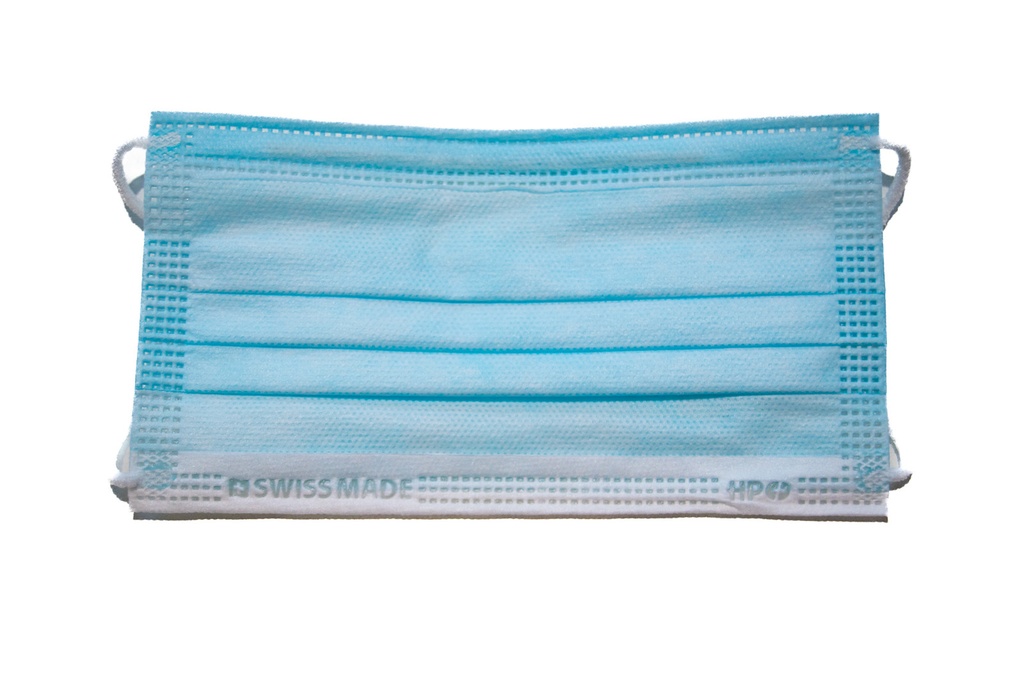 Mascherine Chirurgiche Tipo IIR, Swiss Made, blister 10x, colore Tiffani