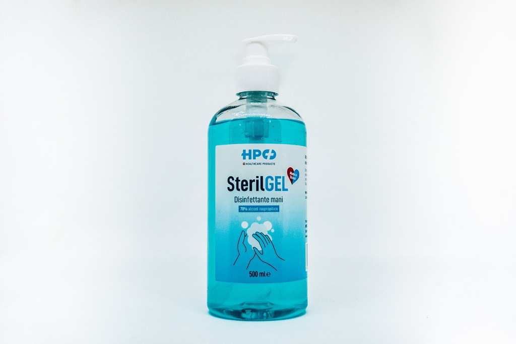 SterilGEL, Disinfettante mani a base alcolica in GEL, dispenser da 500ml