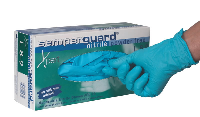 Guanti in nitrile, Senza Polvere, conf.100 pz, colore blu, taglia L