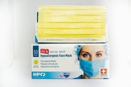 [1005010] Mascherine chirurgiche, Tipo IIR, Swiss Made, conf.50, Colore Giallo