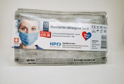 [1001012] Mascherine Chirurgiche Tipo IIR, Swiss Made, conf. 10x, in busta tascabile, colore Grigio